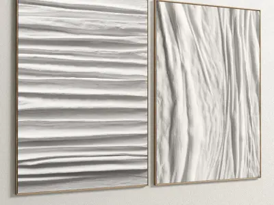 Plaster Two Photo Frame 206 Low-poly 3D model