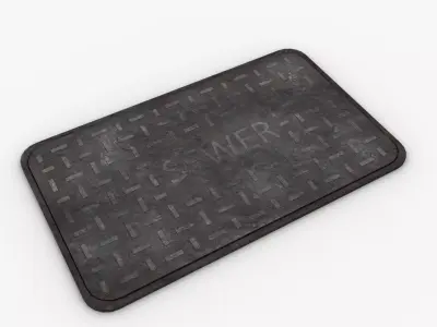 Sewer door 02 Free low-poly 3D model