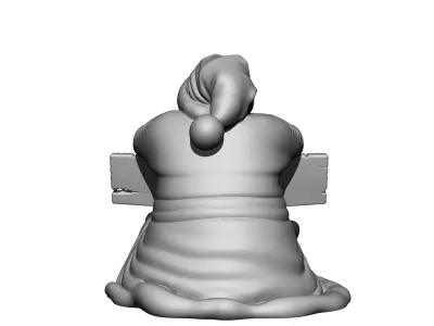 Santa Claus carries a sign 3D print model