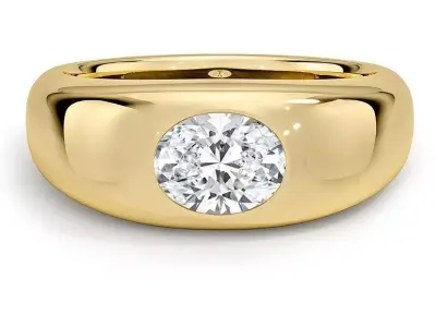 Dome Engagement Ring  02 3D print model