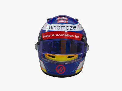 Grosjean helmet 2020 Low-poly 3D model