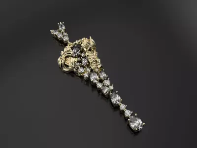 Beautiful pendant with diamonds 3D print model