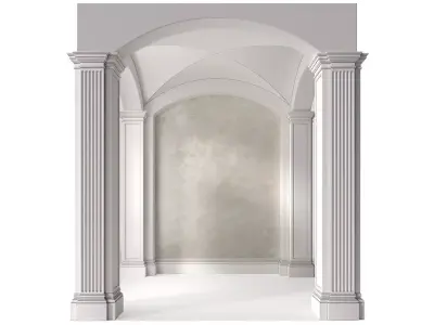 Arched Vaulted Gallery  Decorative plaster 3D model
