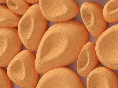 Stone pebble  concave decorative 3D model