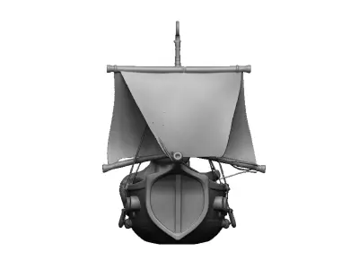 pirate ship and octopus pendant 3D print model