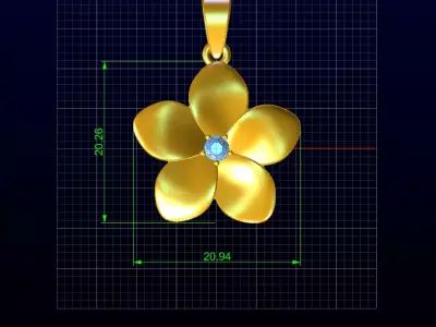 Pka Necklace Jewellery Romdul flower  3D print model