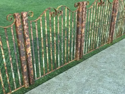Wrought Iron Fence 02 3D model