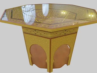 Moroccan Traditional Octagon Table 3D model