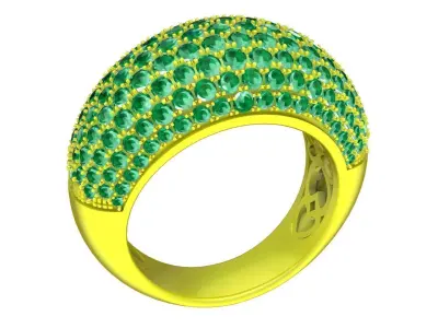 Luxury Dome Pave Gemstone Ring for Women 4523 3D print model