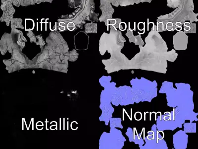 Stone Gargoyle Bust model pack Low-poly 3D model