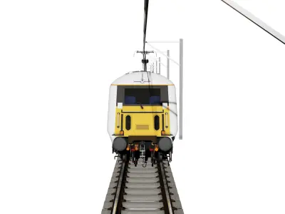 Electric Train Animated 3D Model Low-poly 3D model