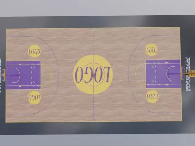 Basketball Court Low-poly 3D model