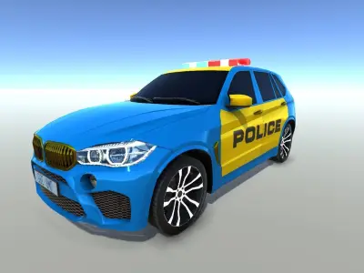 Low Poly Police Car Pack Low-poly 3D model