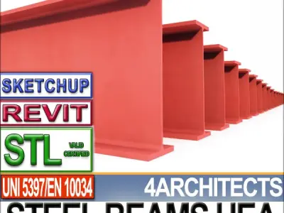 Steel Wide Flange Beams HEA Collection Revit STL Printable 3D print model