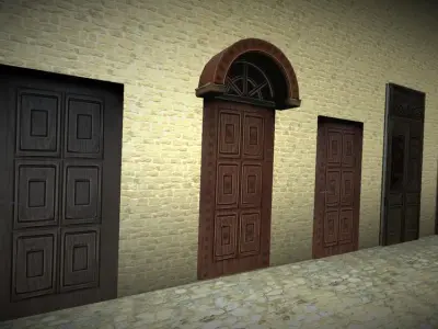 Doors 1 set of for sims Low-poly 3D model