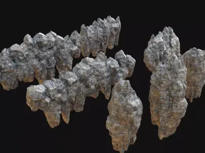 Cliff Rock Pack Free low-poly 3D model
