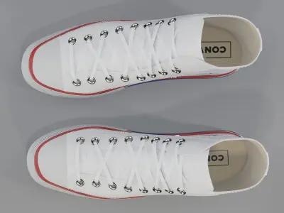 Basketball Leather Shoes Converse All Star White 3D model
