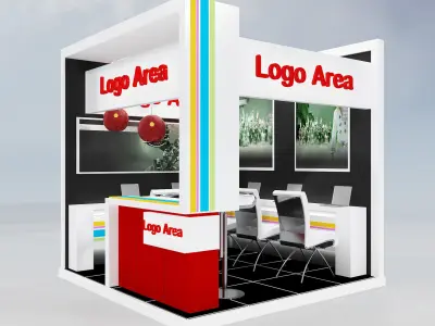 Booth Exhibition Stand a214 3D model