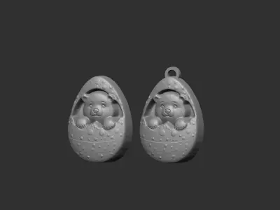 polar bear inside easter egg decor  3D print model