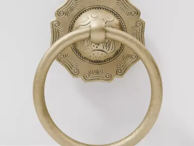 Chinese Style Ornamental Door Knocker 6 - Low Poly PBR Model Low-poly 3D model