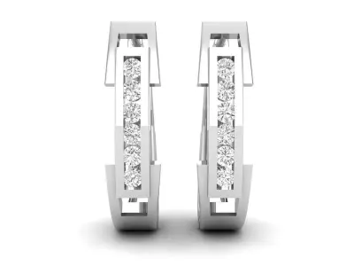AV 689 Diamond Hoop Earrings for Women 3D print model
