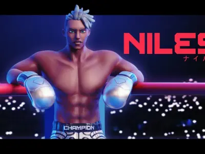 Low Poly Boxer - MMA Fighter - Niles Low-poly 3D model