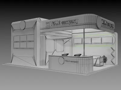 Booth Exhibition Stand a75 3D model