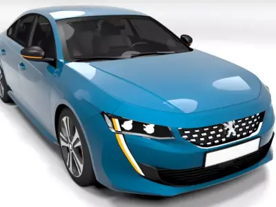PEUGEOT 508 SEDAN 2019 Low-poly 3D model