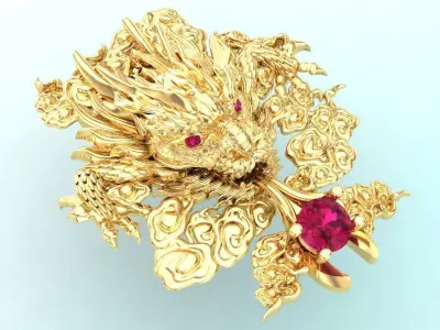 Dragon for jewelry - Dragon for pendant - N1006 3D print model