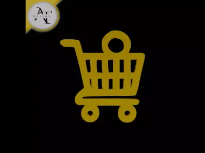 Simple Shopping Cart Symbol - 2D Art Free 3D print model