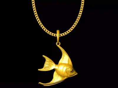 Fish pendant charms - one inch pendant 3D print model