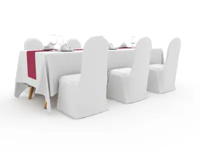 Banquet Table and Chair 117 3D model
