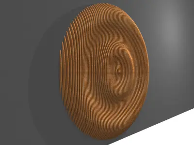 Parametric Circular Wavy Wooden Panels 3D model