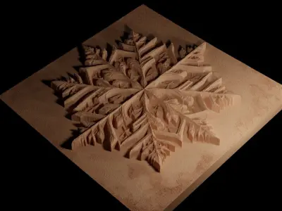 Snowflake Unique Sandcasting Bas High Relief CNC 3D print model