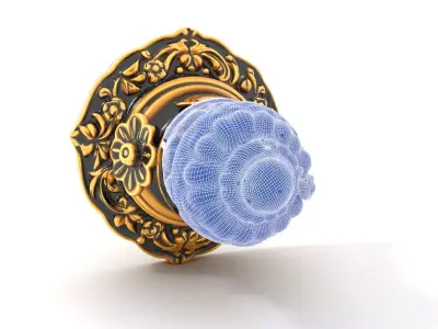 Ornate Gold Door Knob model pack Low-poly 3D model