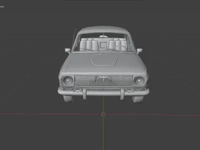 Gaz Volga 24 and 2402 Low-poly 3D model