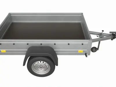 Single axle car trailer with jockey wheel 3D model
