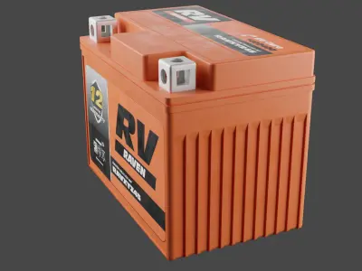 Motorcycle Battery Low-poly 3D model