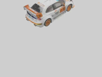 Rally Car with Modern Wheels model Low-poly 3D model
