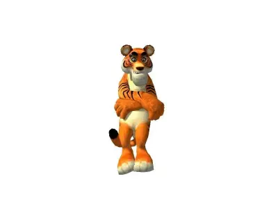Cartoon Tiger 3D Low-poly 3D model