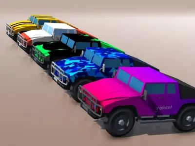 Low-poly cartoon cars Low-poly 3D model