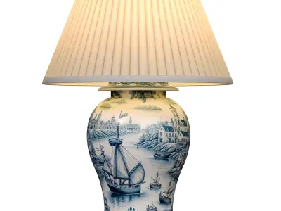 Table lamp with painted England Empel Ginger Jar Ceramic 3D model