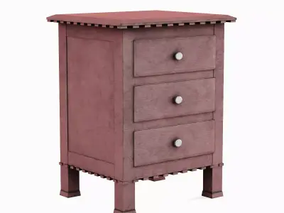 Old Wooden Dresser A 03 Low-poly 3D model