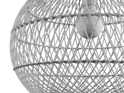 Broome rattan pendant light oceanluxe 3D model