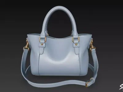 Blue Modern Tote Bag Low-poly 3D model