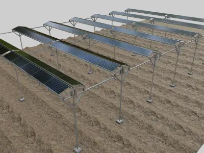 Solar Steel Construction For Farms Type-2 3D model