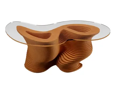 Parametric Wavy Wooden Furniture 03 - Coffee Table 3D model