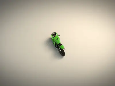 Low Poly Motorcycle 04 Low-poly 3D model