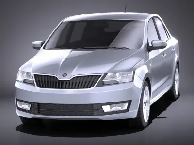 Skoda Rapid 2016 VRAY 3D model