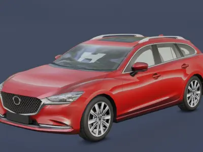 Lowpoly Realistic Mazda 6 wagon Low-poly 3D model
